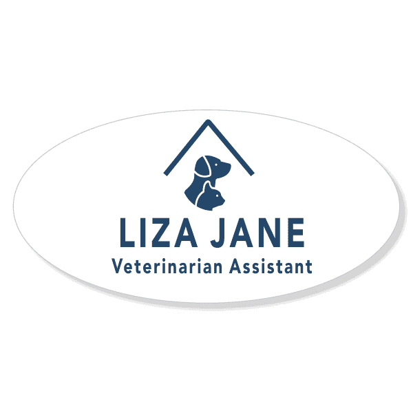 Dog and Cat Oval Veterinary Name Tag