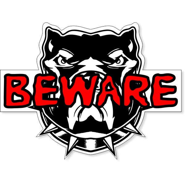8" x 10" Dog Beware Contour Cut Decal
