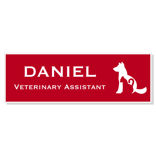 Dog Cat Outline Engraved Veterinary Name Tag