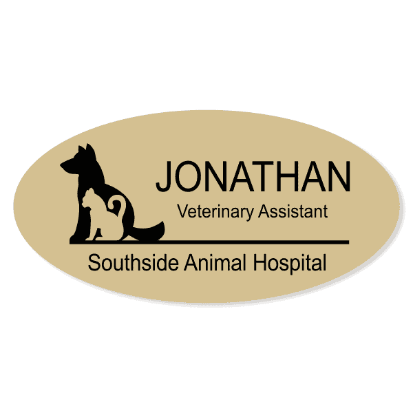 Veterinary Oval 3 Line Name Tag