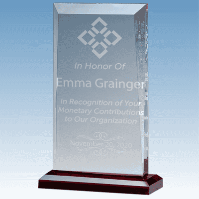 Donor Recognition Apex Style Acrylic Award w/ Red Base