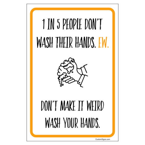 Don't Make it Weird Hand Washing 6" x 4" Full Color Sign