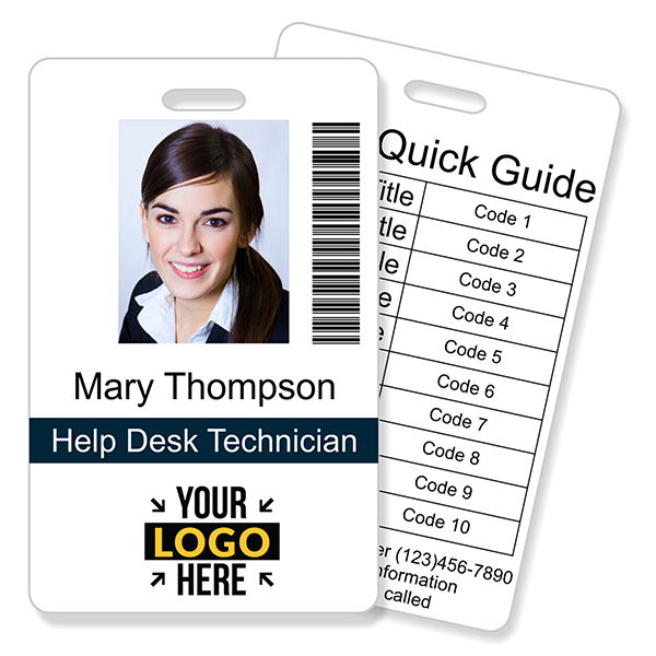Double Sided Code Quick Guide Barcode Photo ID