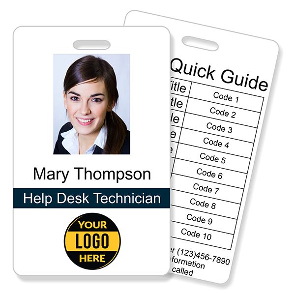 Double Sided Code Quick Guide Vertical Photo ID