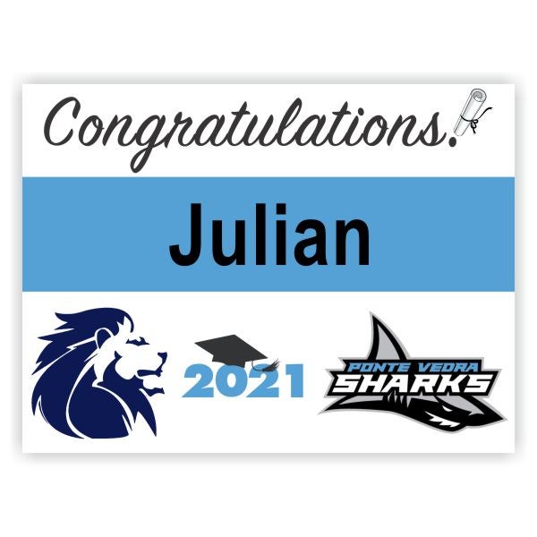 Double Logo Graduation Yard Sign | 18