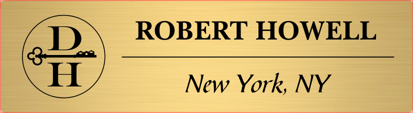 Dover Hall Gold Framed 1x3" Nametag