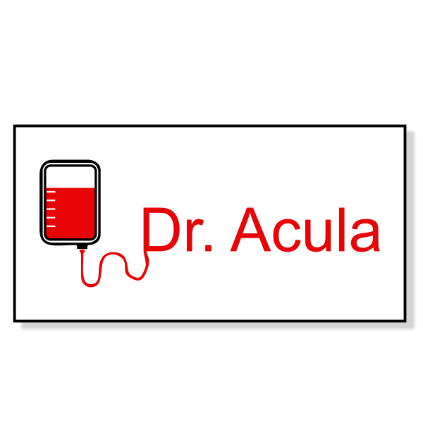 Dr Acula Costume Name Tag