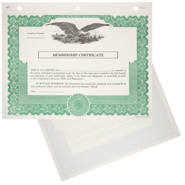 Duke 6 Blank Nonprofit Membership Certificates