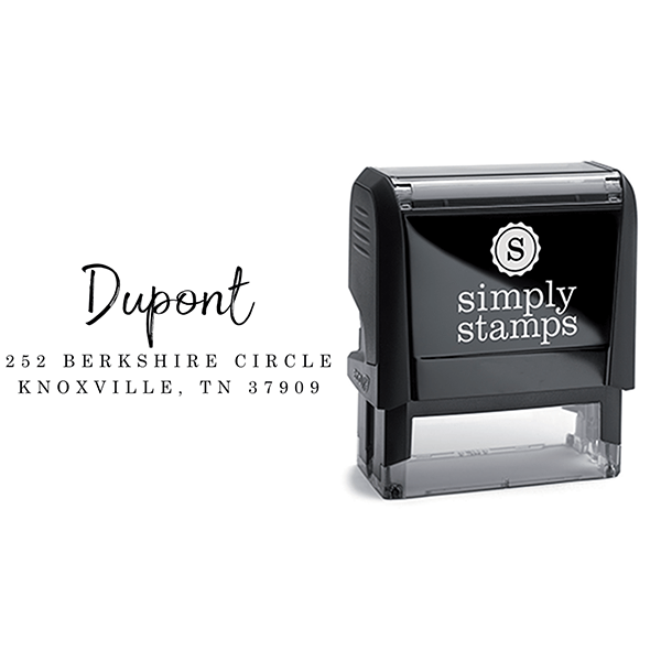 Dupont Brush Return Address Stamp Body and Design