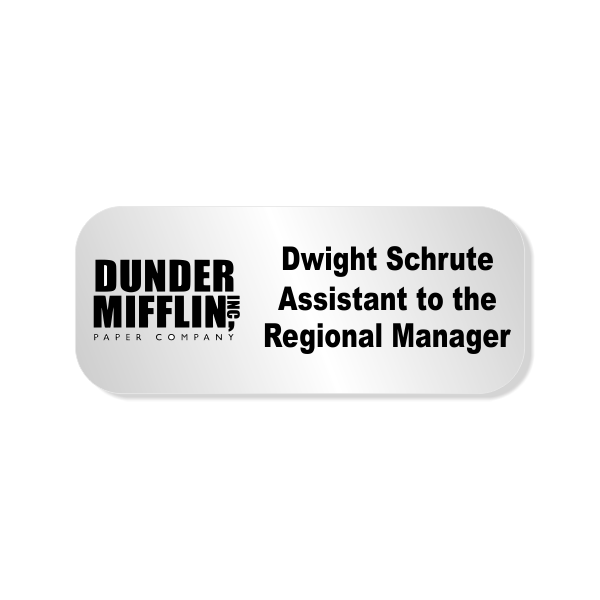 Dwight Schrute Dunder Mifflin Costume Name Tag