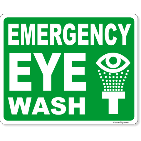 Emergency Eye Wash 8" x 10" Full Color Sign