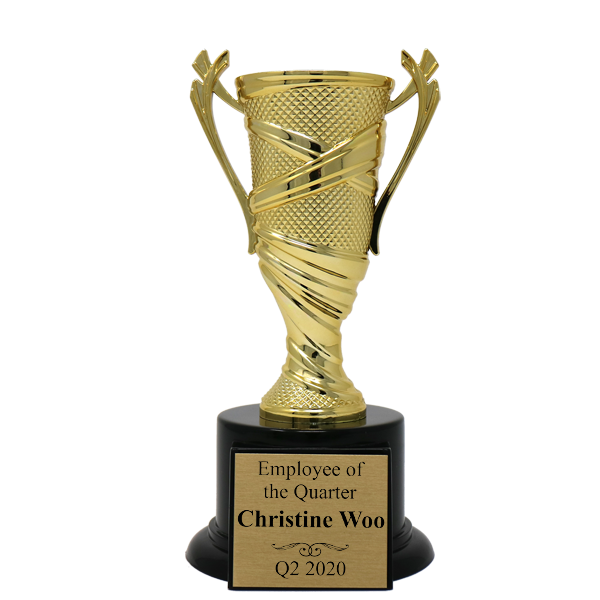 Employee of the Quarter Textured Cup Award Trophy