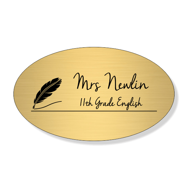 English Teacher Oval School Name Tag