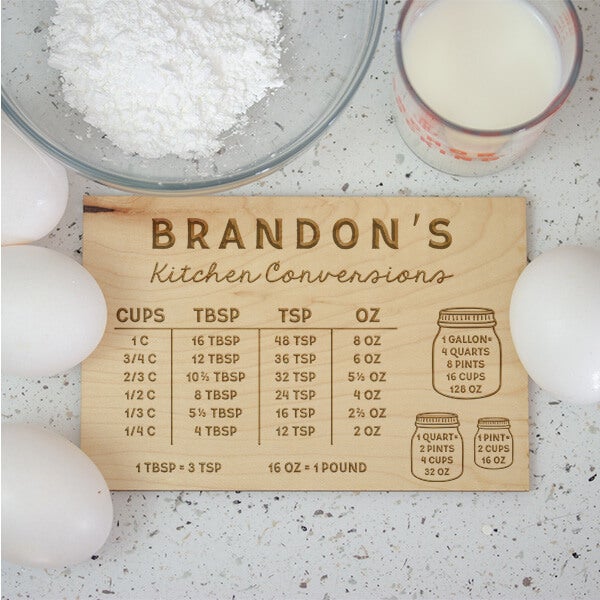 Custom Kitchen Conversion Chart Magnetic Recipe Card Beautiful Image in Kitchen