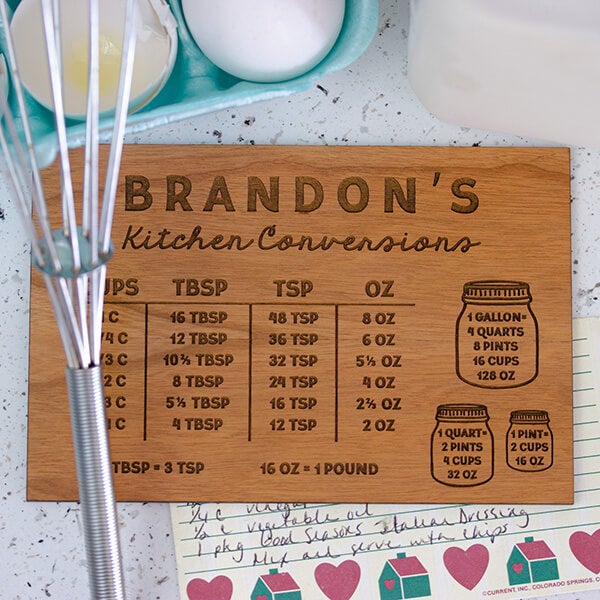 Custom Kitchen Conversion Chart Magnetic Recipe Card Kitchen