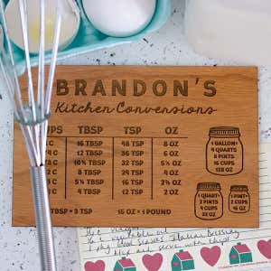 Custom Kitchen Conversion Chart Magnetic Recipe Card Kitchen
