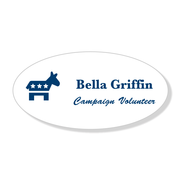 Democrat Engraved Oval Name Tag