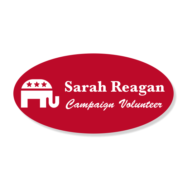 Republican Engraved Oval Name Tag
