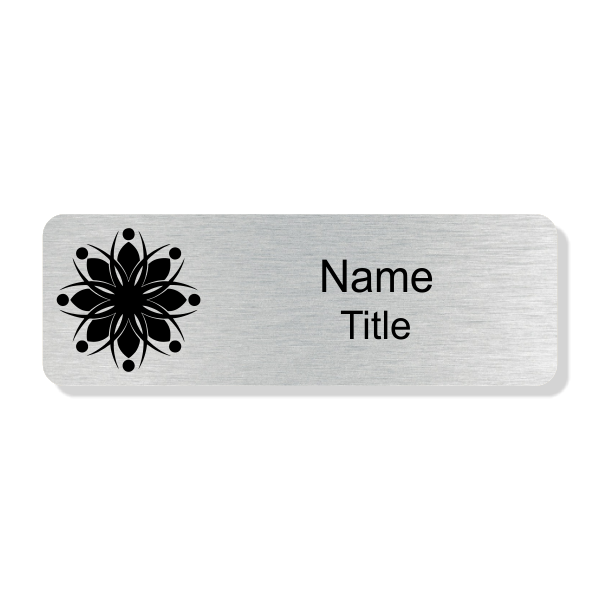 Engraved Silver Economy Name Tag