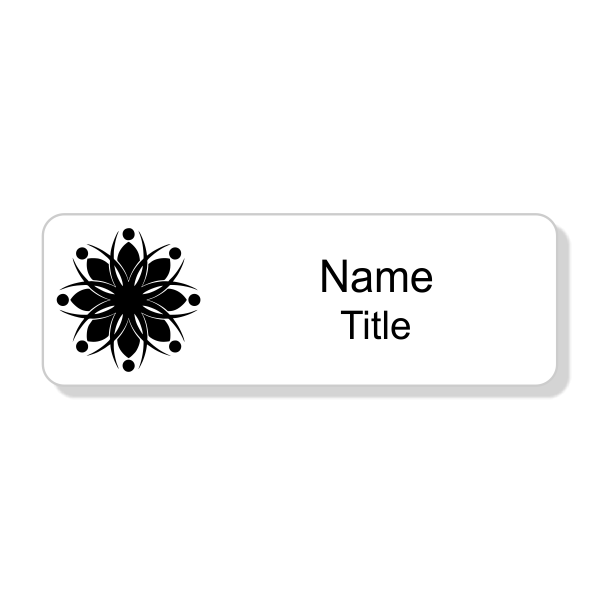 Engraved White Economy Name Tag