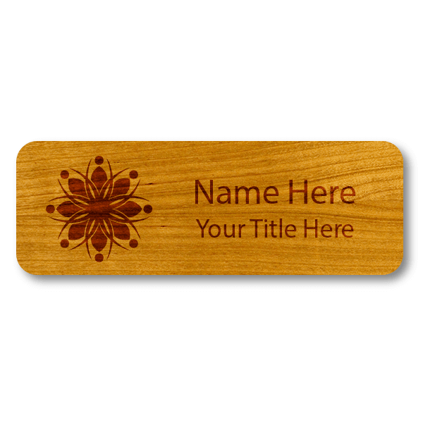 Engraved Wood Name Tag 1" x 3" Name Tag Wizard