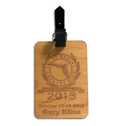 Engraved Wooden Luggage Tag