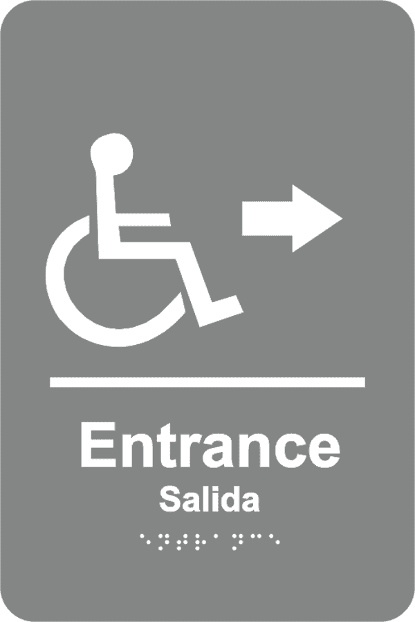 Spanish Braille Handicapped Entrance Sign