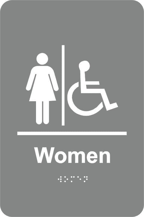 Braille Women's Restroom Sign Handicap Accessible
