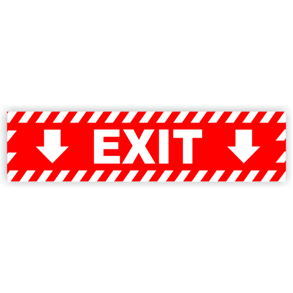 Exit Vinyl Decal Down Arrows