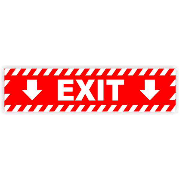 Exit Vinyl Decal Down Arrows