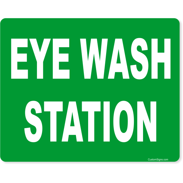 Eye Wash Station 8" x 10" Full Color Sign