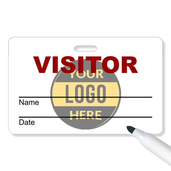 Faded Logo Reusable Visitor Name Badge