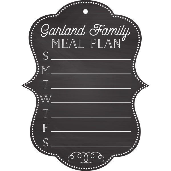 Fancy Personalized Meal Plan Chalkboard
