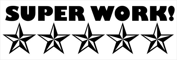 5 Stars SUPER WORK! Teacher Feedback Stamp