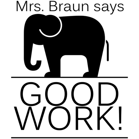 Good Work! Elephant Teacher Feedback Stamp