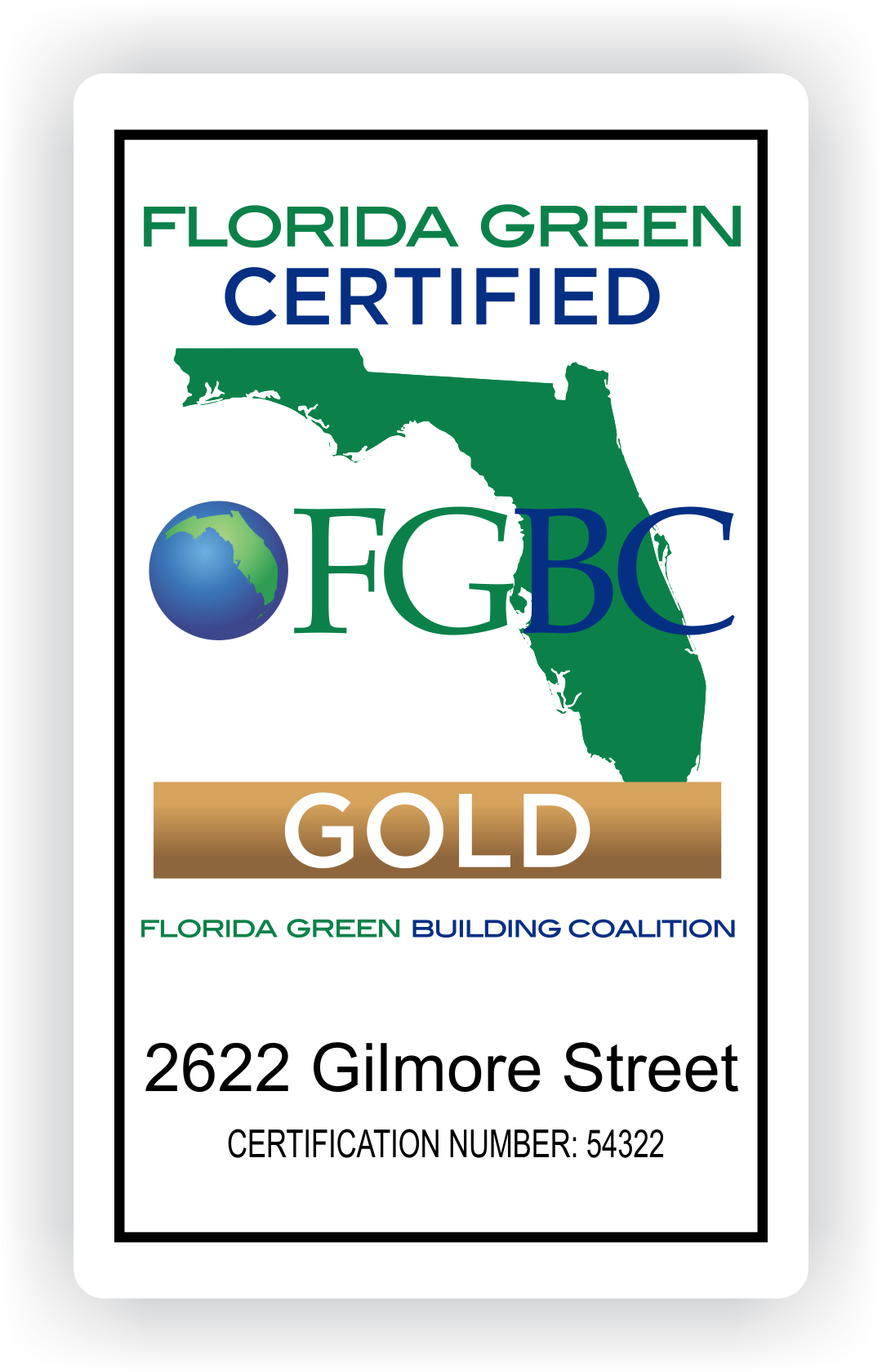 FGBC - Gold House Sign - Color - 3" x 6"