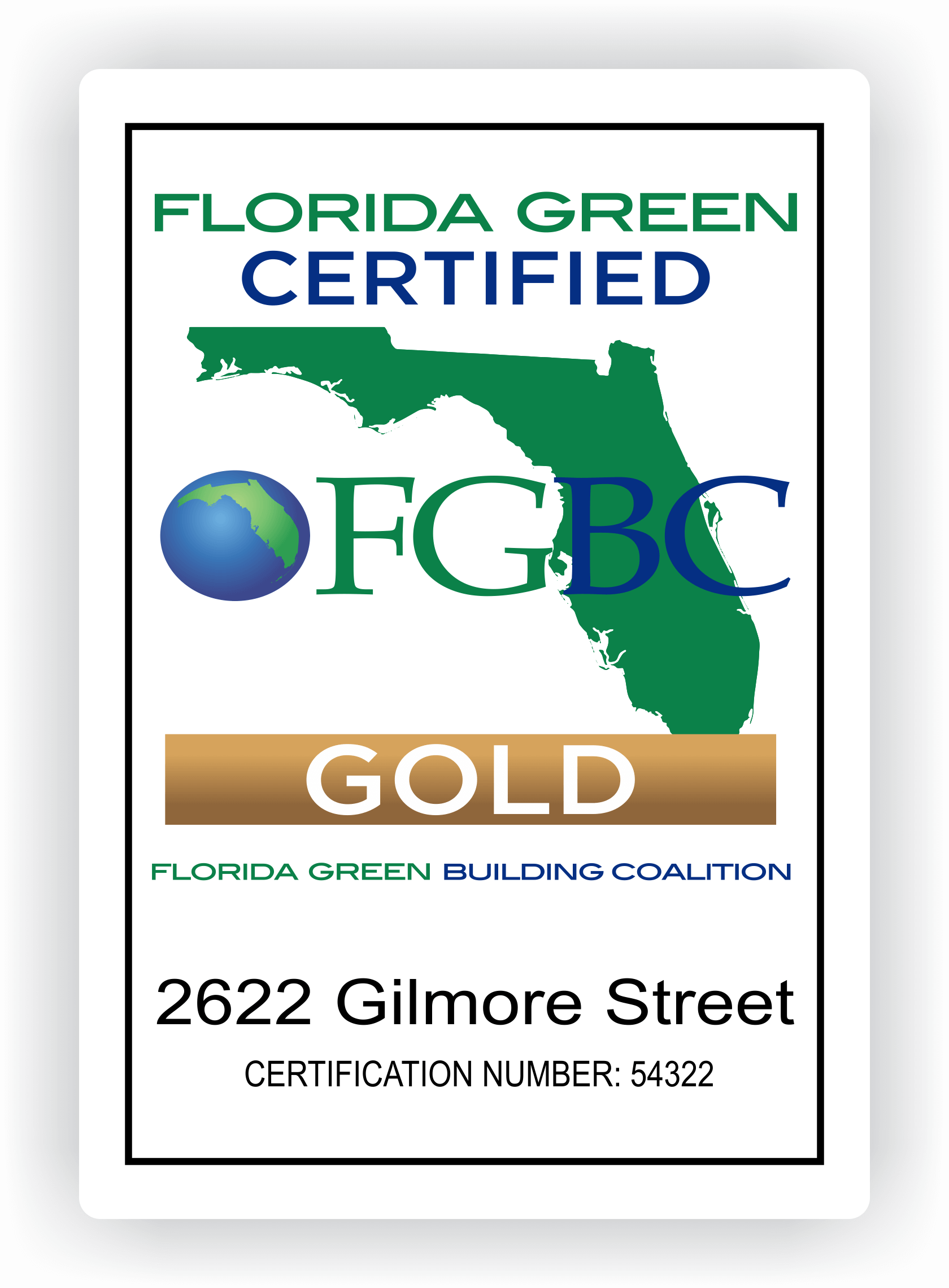 FGBC - Gold House Sign - Color - 5" x 7"
