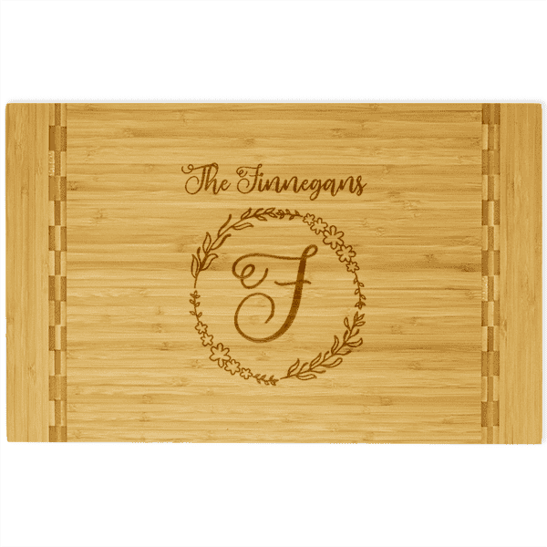 Finnegan Wreath Customized Butcher Block Inlay Cutting Board