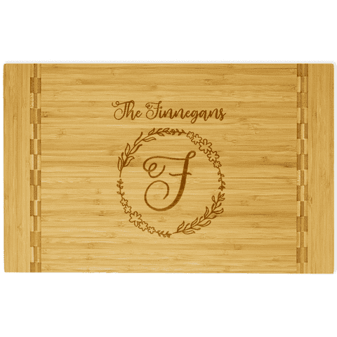 Finnegan Wreath Customized Butcher Block Inlay Cutting Board Corporate Gift