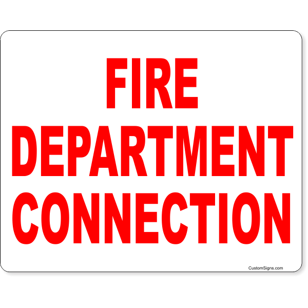 Fire Department Connection 8" x 10" Full Color Sign