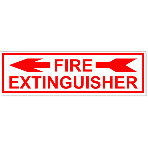 Fire Extinguisher Left Arrow Engraved Plastic Sign | 3" x 10"