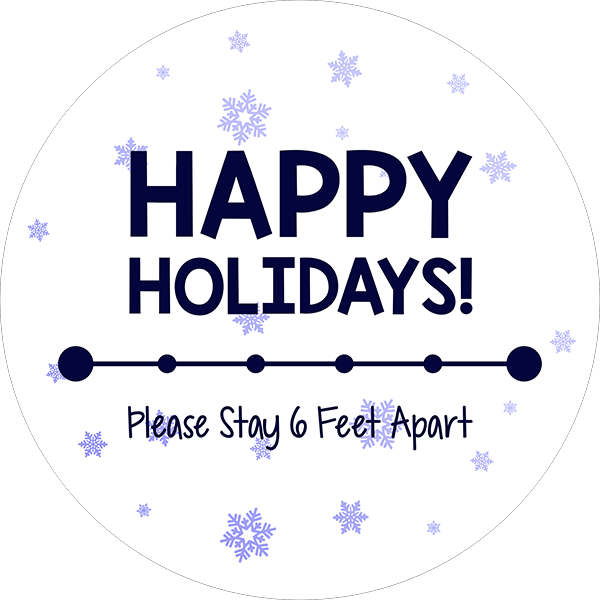 Happy Holidays Snowflake Vinyl Floor Decal