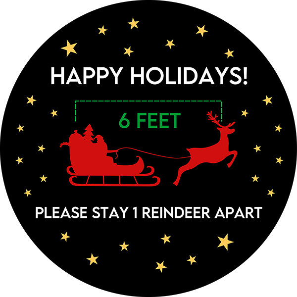 Stay 1 Reindeer Apart Vinyl Floor Decal