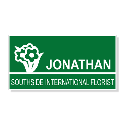 Flower Bunch Rectangle Florist Name Tag