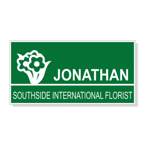 Flower Bouquet Rectangle Name Tag