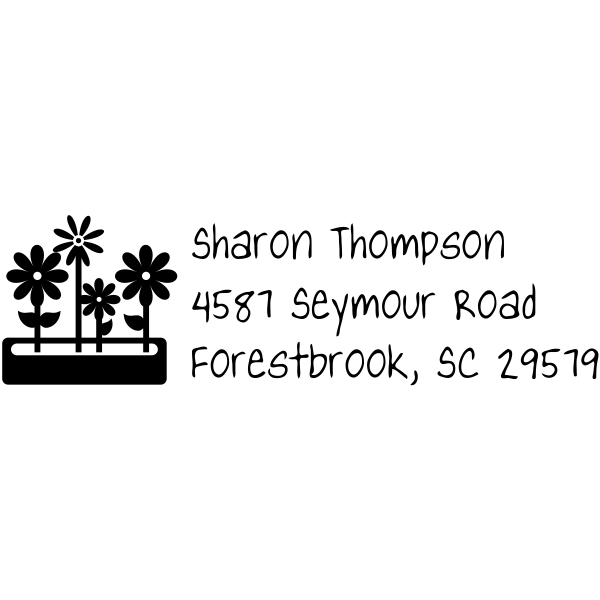 Flower Planter Address Stamp