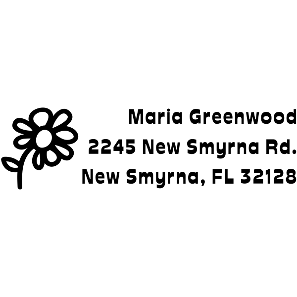 Small Daisy Address Stamp