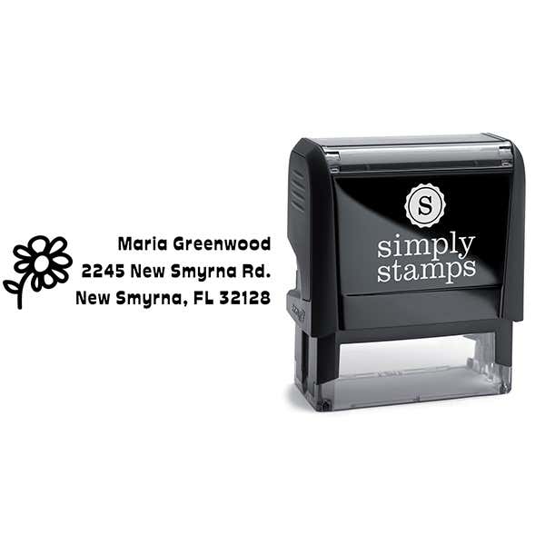 Daisy Flower Address Stamp Body and Design