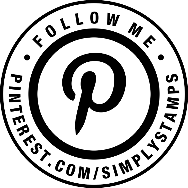 Follow Me On Pinterest URL Round Stamp