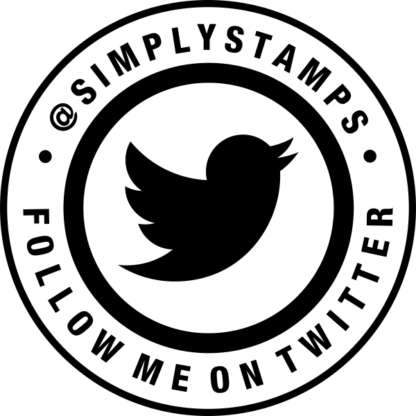 Follow Me On Twitter Handle Round Stamp
